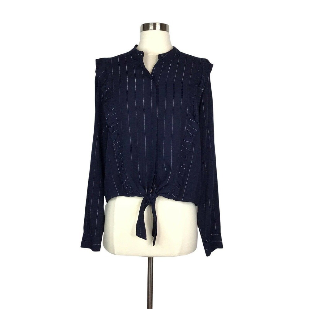 Rails Piper Blouse In Panama Stripe Medium Ruffle… - image 6